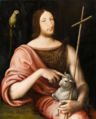 Portrait of Francis I of France (1494-1547) as Saint John the Baptist by Jean Clouet
