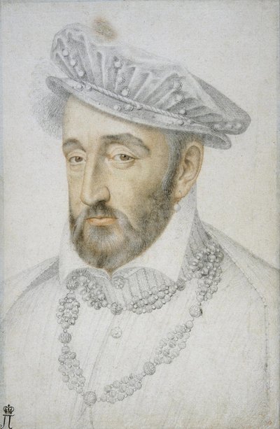 Portrait of King Henry II of France by Jean Clouet (detail) by Jean Clouet