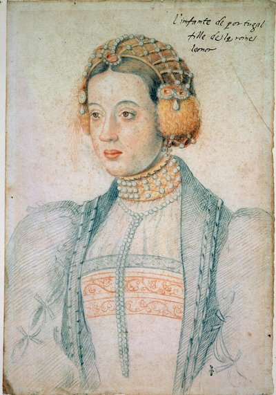 Portrait of Mary of Portugal, Daughter of Manuel I of Portugal and Eleonore of Austria by Jean Clouet