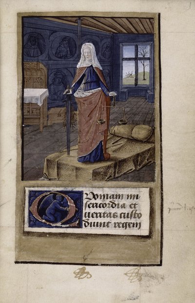 Allegory of Justice from John of Wales Breviloquium de virtutibus antiquorum principum et philosophorum by Jean Colombe