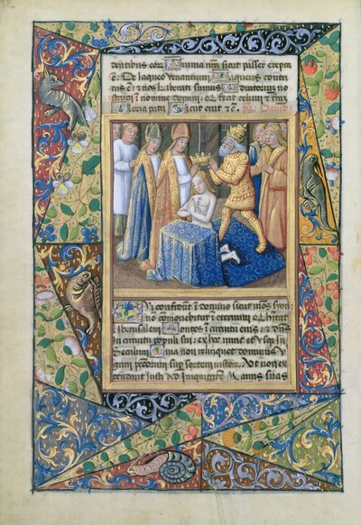 David being Crowned, from the Book of Hours of Louis dOrleans by Jean Colombe