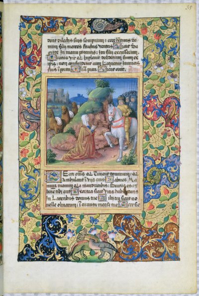 The Meeting of Abigail and David, from the Book of Hours of Louis dOrleans by Jean Colombe