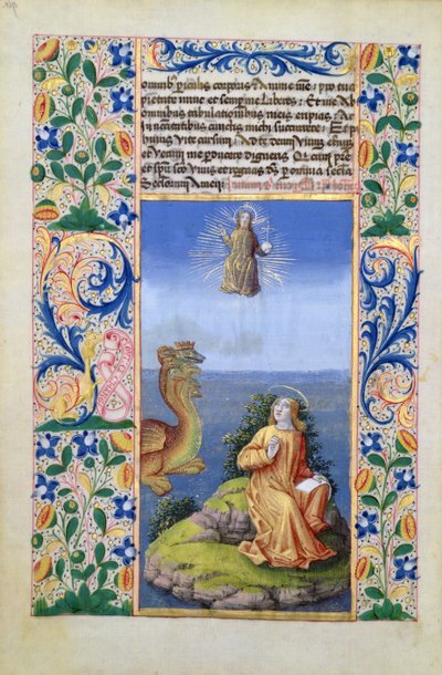 St. John the Evangelist on the Island of Patmos, from the Book of Hours of Louis dOrleans by Jean Colombe