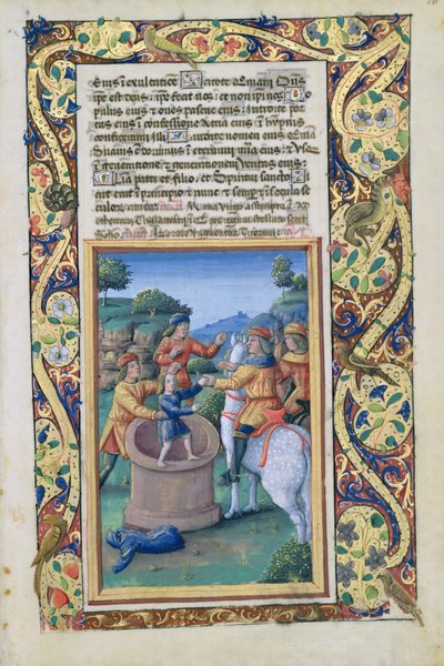 Joseph being Retrieved from the Well and Sold to the Ishmaelites, from the Book of Hours of Louis dOrleans by Jean Colombe