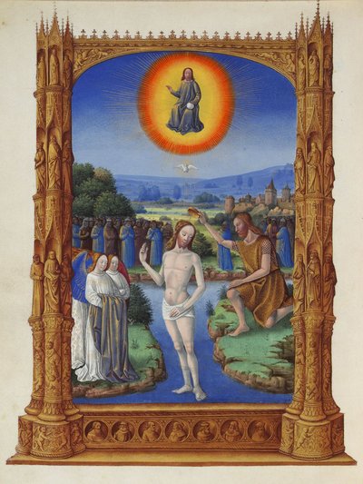 Très Riches Heures du Duc de Berry - The Baptism of Christ by Jean Colombe