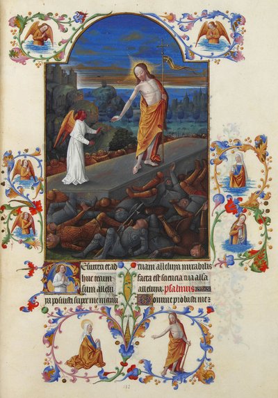 Très Riches Heures du Duc de Berry Folio 182, Verso - The Resurrection of Jesus Christ by Jean Colombe