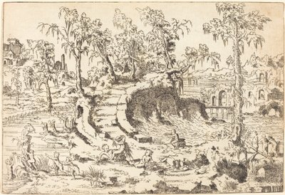 Putti Playing in a Fanciful Landscape by Jean Cousin the Younger