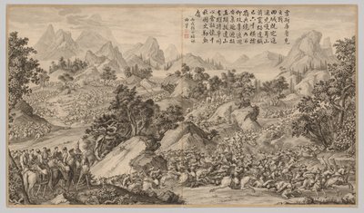 Battle at Heshi Kuluke: from Battle Scenes of the Quelling of Rebellions in the Western Regions, with Imperial Poems by Jean Damascene Sallusti