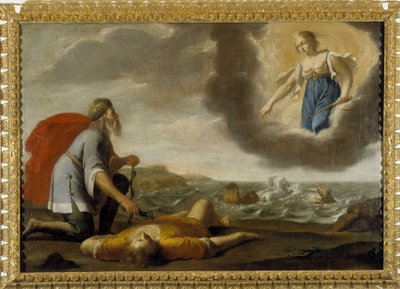 Aesculapus Resurrecting Hyppolite: Son of Theseus Dead is Resurrected by Aesculapius Under the Gaze of Artemis by Jean Daret