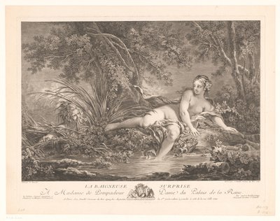 Bather Spied Upon by a Pond by Jean Daullé