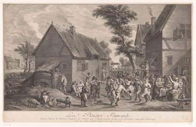 Dancing People in Front of an Inn (Les Plaisirs Flamands) by Jean Daullé