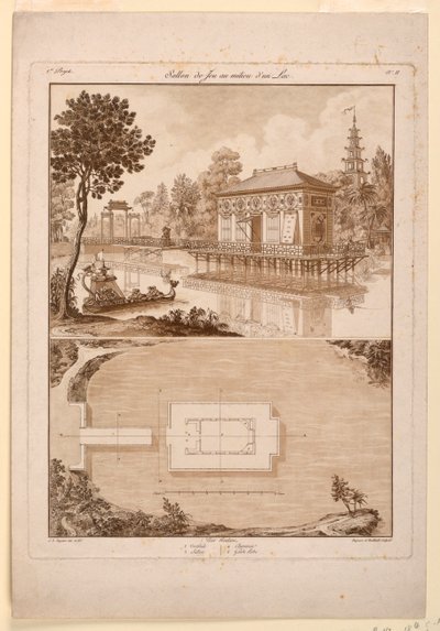 Design for a Chinese Pavilion in a Lake by Jean Démosthène Dugourc