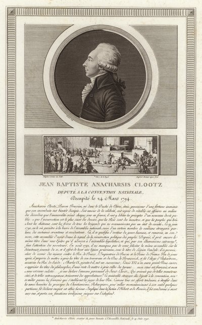 Portrait of Jean-Baptiste du Val-de-Grace, baron de Cloots by Jean Duplessi Bertaux