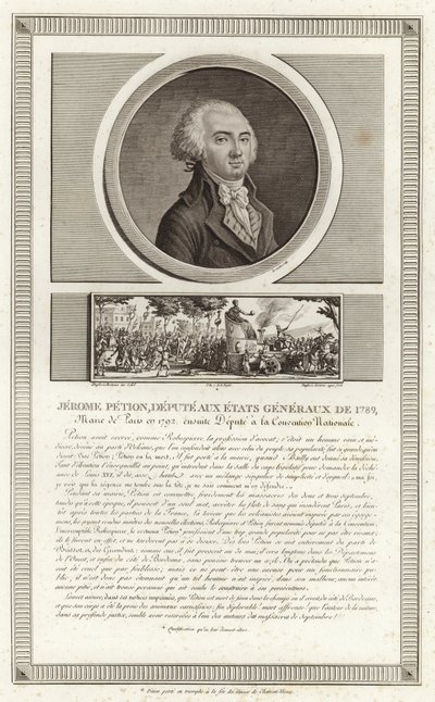Portrait of Jerome Petion de Villeneuve by Jean Duplessi Bertaux