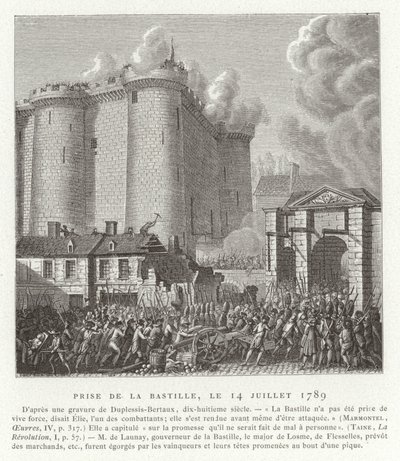 Storming of the Bastille, Paris, French Revolution, 14 July 1789 by Jean Duplessis Bertaux