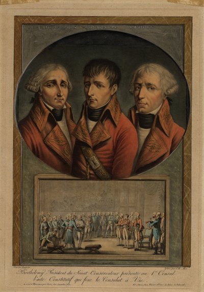The Three French Consuls: Jean-Jacques Régis de Cambacérès, Napoléon Bonaparte and Charles-François by Jean Duplessis Bertaux