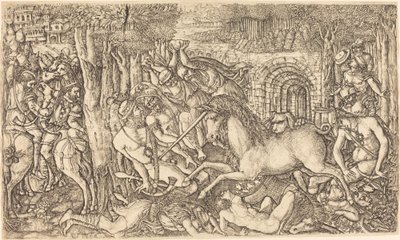 A King Pursued by a Unicorn by Jean Duvet