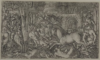 A King Pursued by a Unicorn by Jean Duvet