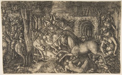 A King Pursued by a Unicorn, from the Unicorn Series, ca. 1555 by Jean Duvet
