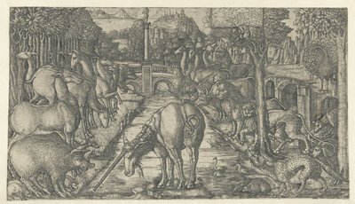The Unicorn Purifies the Water with Its Horn (The Unicorn) by Jean Duvet