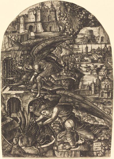 Satan Bound for a Thousand Years by Jean Duvet