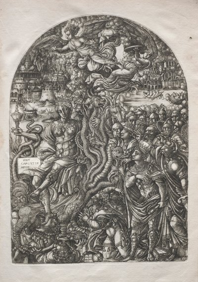 The Apocalypse: Babylon the Harlot, Seated on the Seven-headed Beast by Jean Duvet