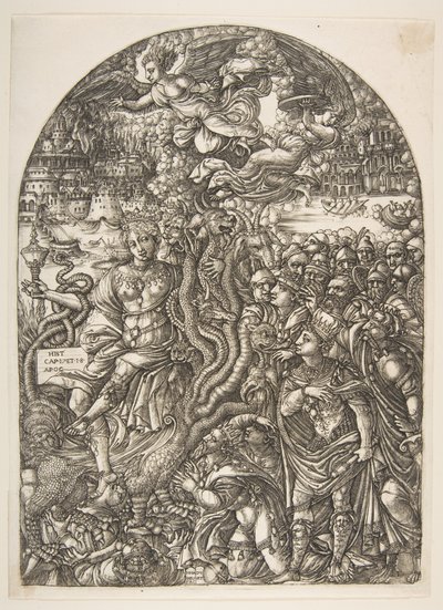 The Babylon Harlot seated on the Seven-Headed Beast, from the Apocalypse by Jean Duvet