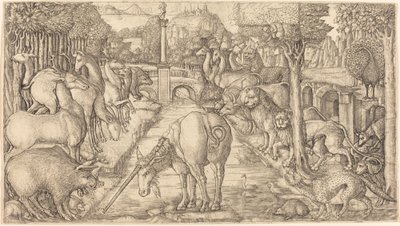 The Unicorn Purifies the Water with Its Horn by Jean Duvet