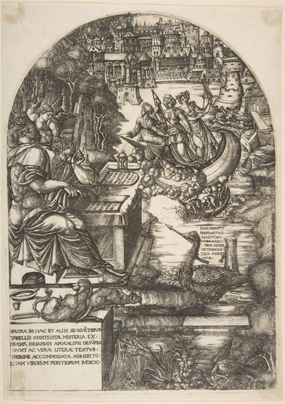 The artist Jean Duvet in the guise of St. John the Evangelist, sitting at a desk, ca. 1546-55 by Jean Duvet