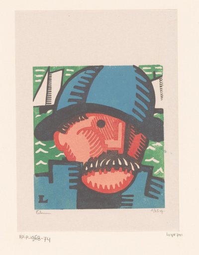 Head of a Fisherman with Mustache by Jean Emile Laboureur (signed by artist)