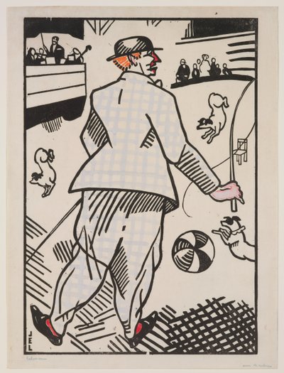 Clown with Dogs by Jean-Emile Laboureur