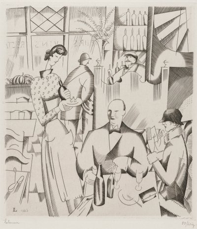 Dinner at the Bistro by Jean Emile Laboureur