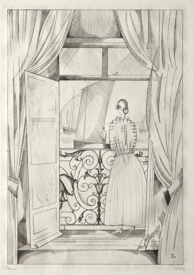 The Balcony over the Sea by Jean Emile Laboureur