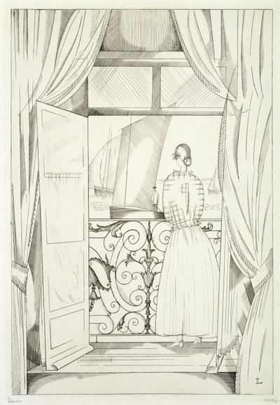 The Balcony over the Sea by Jean Emile Laboureur