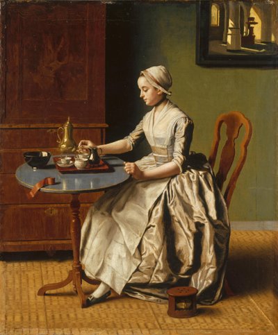A Lady Pouring Chocolate (La Chocolatière) by Jean Étienne Liotard