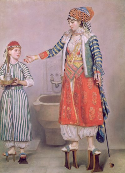 Turkish Woman with Her Servant by Jean Étienne Liotard