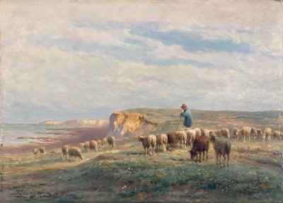 A Flock of Sheep by Jean Ferdinand Chaigneau