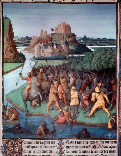 Battle Between Jews and Macedonians by Jean Fouquet