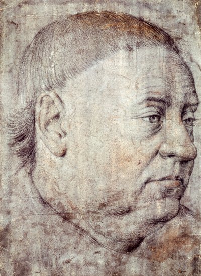 Drawing for Portrait of Guillaume Jouvenel des Ursins, Chancellor of Charles VII by Jean Fouquet by Jean Fouquet
