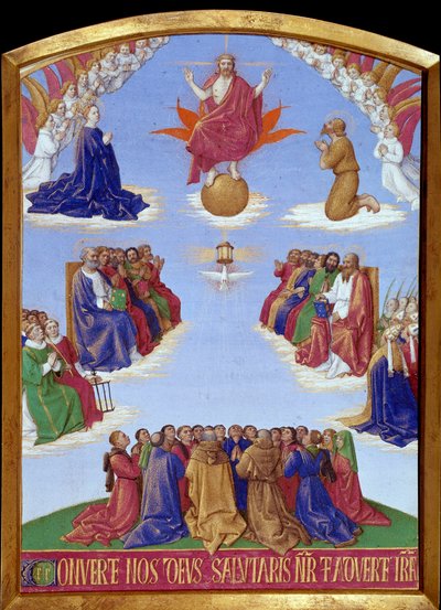 Pentecost: the ascension of the Holy Spirit. Miniature taken from The Book of Hours of Etienne Chevalier by Jean Fouquet by Jean Fouquet