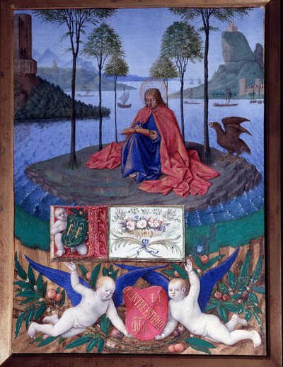 Saint John on the Island of Patmos (Miniature) by Jean Fouquet