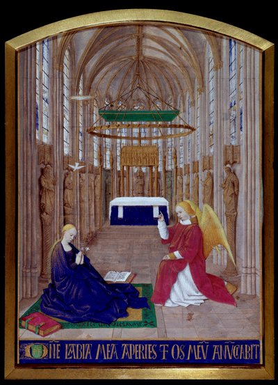 Miniature Annunciation taken from The Book of Hours of Etienne Chevalier by Jean Fouquet by Jean Fouquet