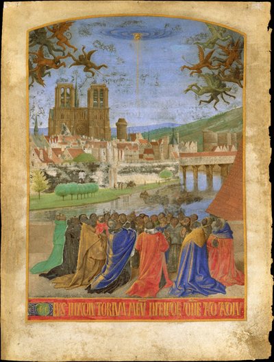 The Right Hand of God Protecting the Faithful against the Demons, c.1452-1460 by Jean Fouquet