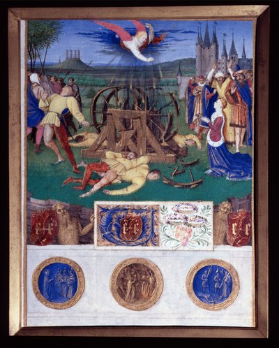 The martyrdom of Catherine of Alexandria, miniature from 