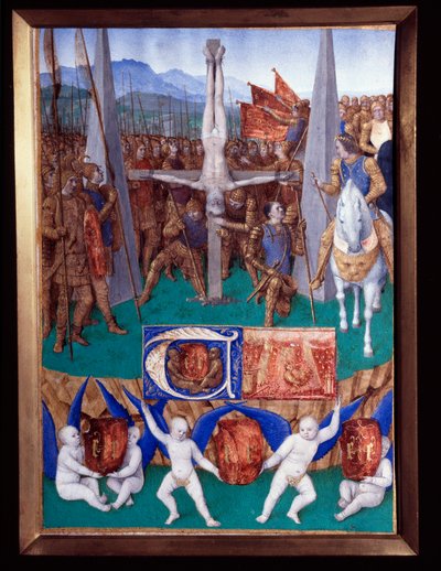 The martyrdom of Saint Peter, miniature from 