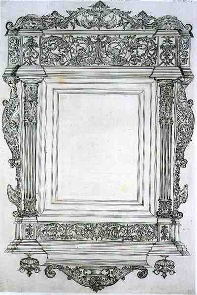Carved Wooden Mirror Frame, from Art and Industry by Jean Francois (after) Albanis de Beaumont