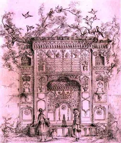 Ornamental Fountain, near the Galata Tower in Constantinople by Jean Francois (after) Albanis de Beaumont
