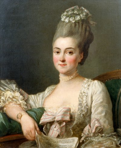 Portrait of a Lady Holding a Sheet of Music by Jean Francois Colson