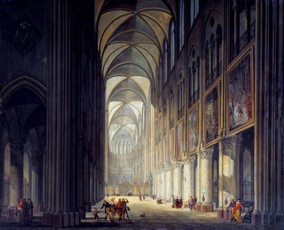 Interior View of the Cathedral Notre Dame de Paris by Jean Francois Depelchin