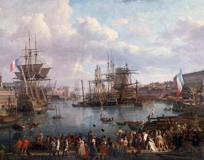 View of the Port of Brest in the 18th Century (detail) by Jean Francois Hue